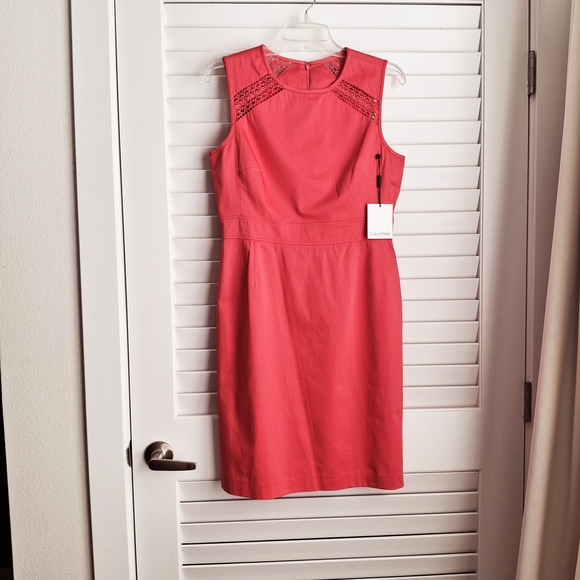 Calvin Klein Sleeveless Coral Dress - Picture 1 of 8